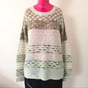 Qed London Cream Long Sleeve Knit Sweater